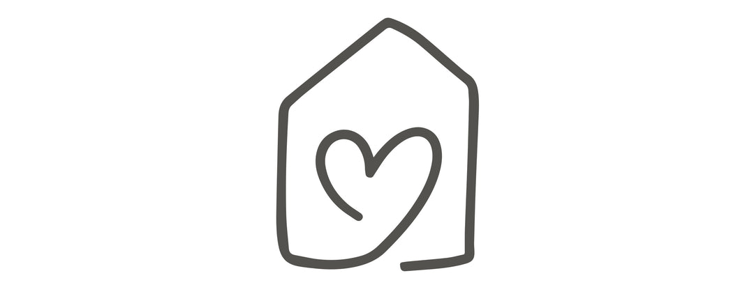 Icone handmade - cœur dans une maison - vecteur sur fond blanc